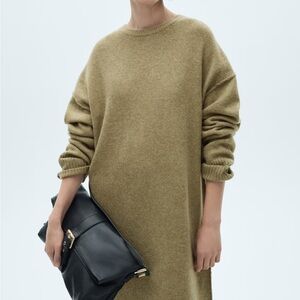 Mango Olive Midi Dress